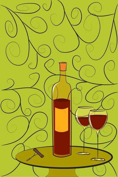 Bottle of Wine — Stock Vector