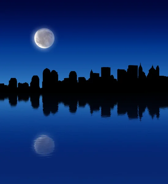 stock image Full moon over the city