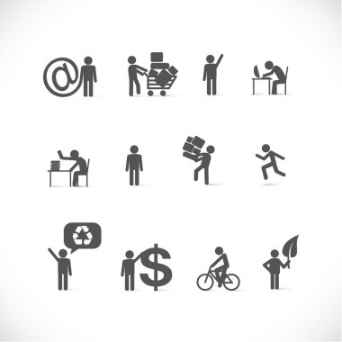 Business man in different situations - figure set clipart