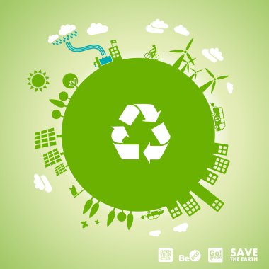 Green earth - sustainable development concept clipart