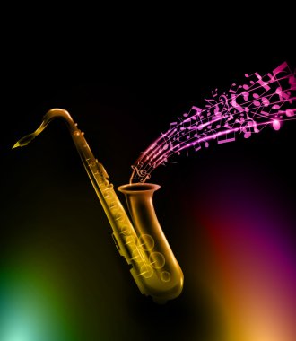 Vector saxophone - music background clipart