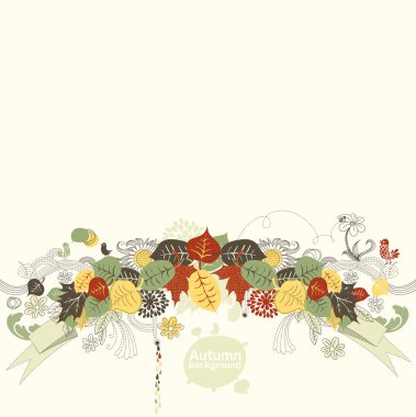 Autumn background - creative seasonal vector illustration clipart