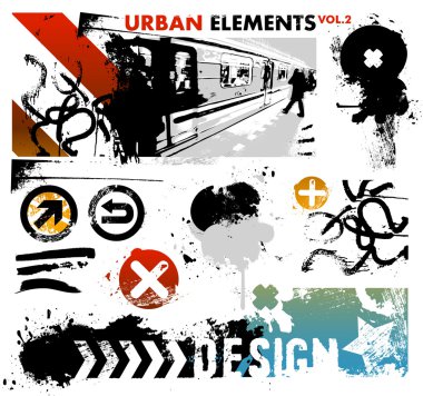 Urban design elements clipart