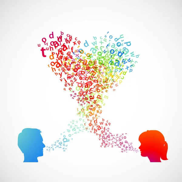 Communication entre homme et femme — Image vectorielle