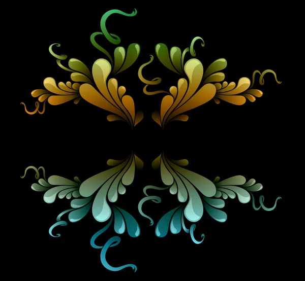 Glänzende florale Elemente - leicht editierbare Farben — Stockvektor