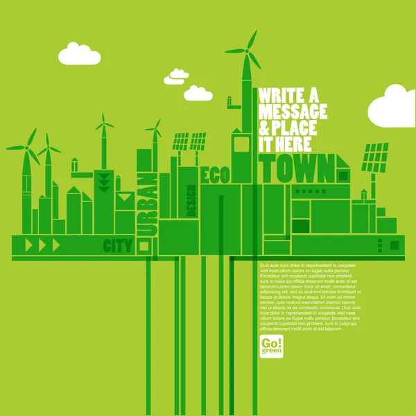 Eco zelené město — Stockový vektor