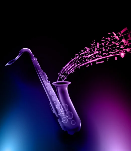 Vektorové saxofon - hudební pozadí — Stockový vektor