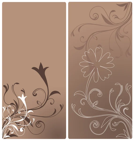 Pale brown floral design — Stock Vector