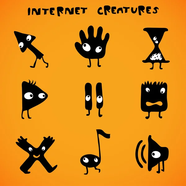 Cursors - internet creatures — Stock Vector