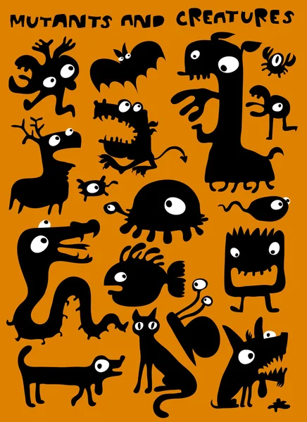 Monstres, mutants et créatures — Image vectorielle