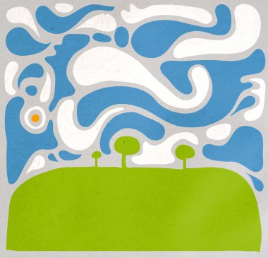 soyut ilkbahar illüstrasyon