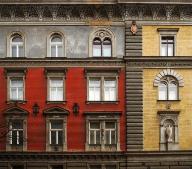 Facade of old building clipart