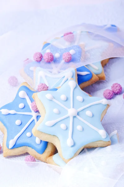 Christmas cookies blue stars — Stock Photo, Image
