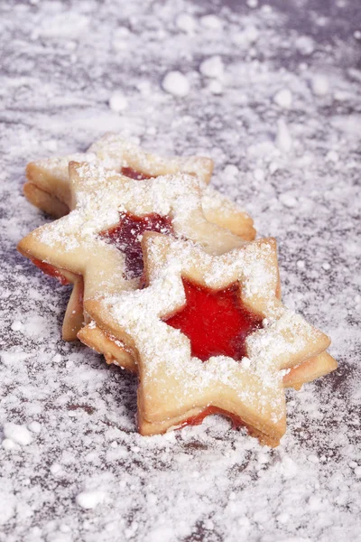 잼 쿠키 크리스마스 스타 — 스톡 사진