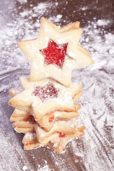 Galletas de mermelada estrella de Navidad — Foto de Stock