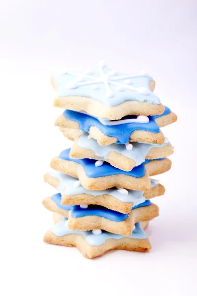 Christmas cookies blauwe sterren — Stockfoto
