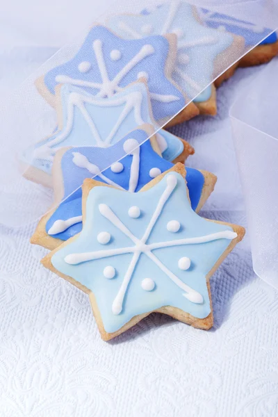 Galletas de Navidad estrellas azules — Foto de Stock
