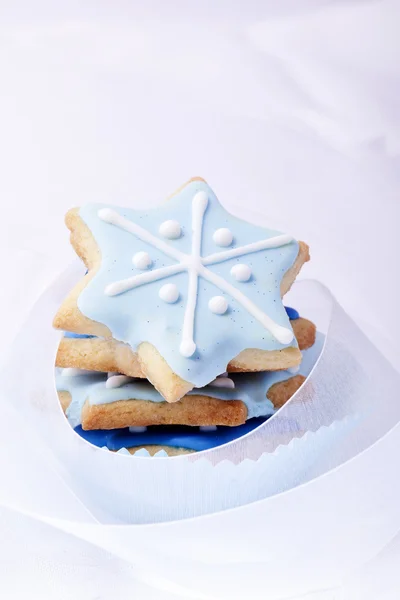 Μπισκότα Χριστουγέννων μπλε αστέρια — Φωτογραφία Αρχείου
