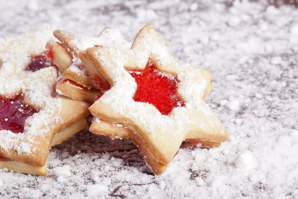 Biscuits à la confiture étoile de Noël Photo De Stock