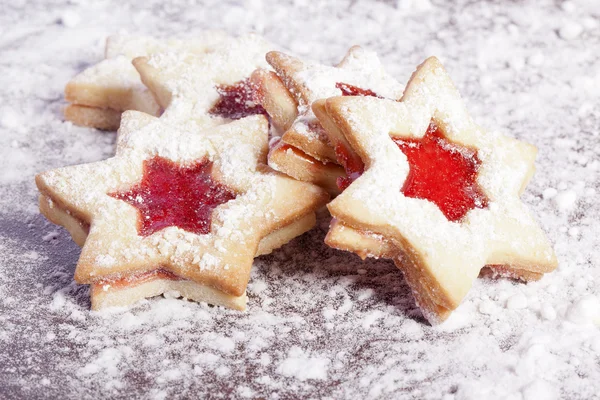 Engarrafamento Biscoitos estrela de Natal — Fotografia de Stock