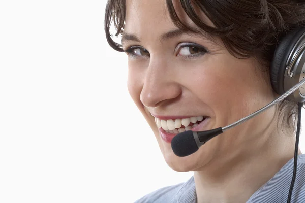 stock image Woman with headset
