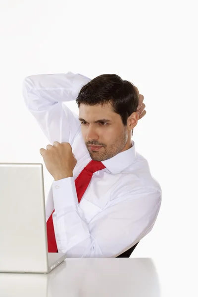 Hombre de negocios con portátil —  Fotos de Stock