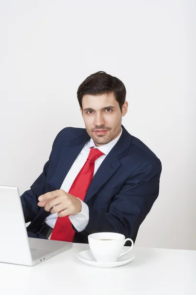 Hombre de negocios con portátil —  Fotos de Stock