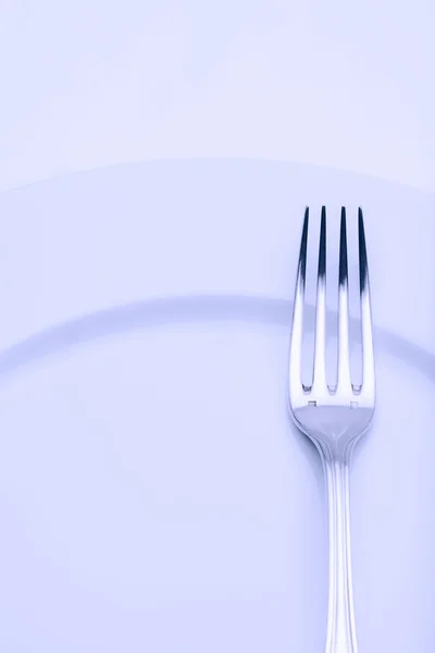 Silver - närbild av en gaffel — Stockfoto
