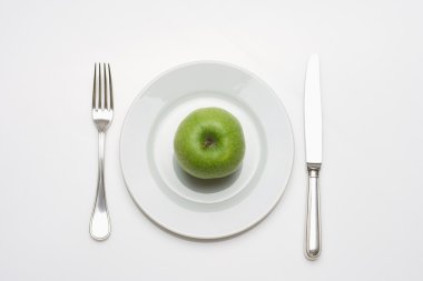 Apple -diet food on a plate clipart