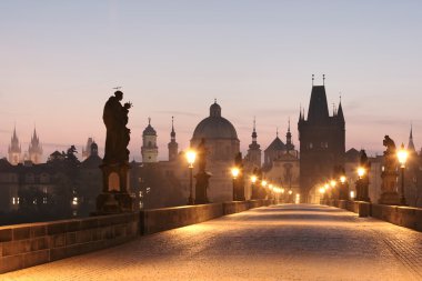 Prague charles bridge clipart