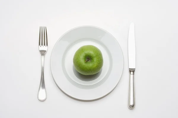 Apple-dietní jídlo na talíři — Stock fotografie
