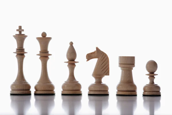Peças de xadrez branco — Fotografia de Stock