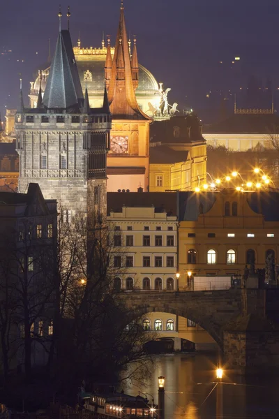 Prague towers at dusk — Stock Photo, Image