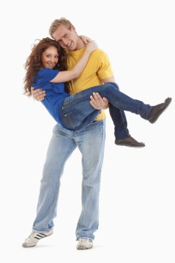 Happy young couple clipart