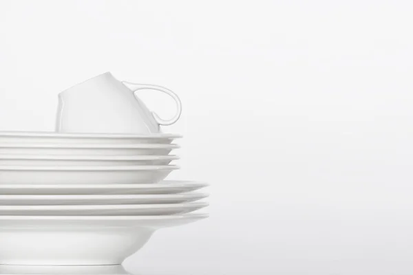 Beyaz tabak ve bardak — Stok fotoğraf