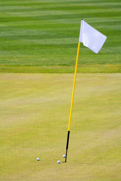 Golf lyuk egy zászló — Stock Fotó