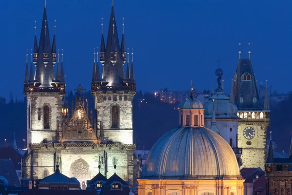 Prague - spires of the old town — Stock Photo, Image