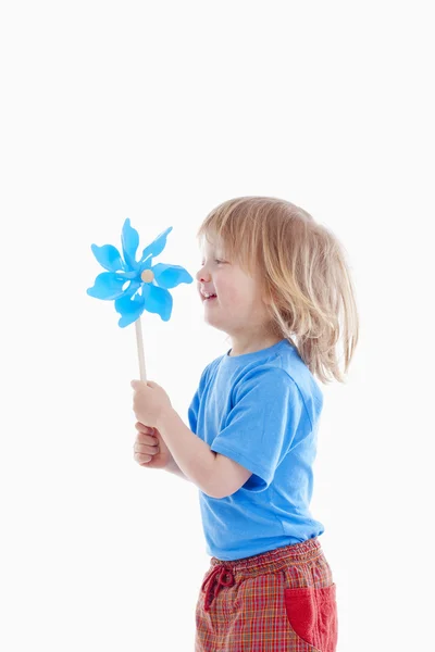 Αγόρι με pinwheel — Φωτογραφία Αρχείου
