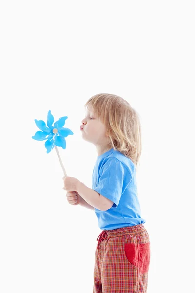 Băiat cu pinwheel — Fotografie, imagine de stoc