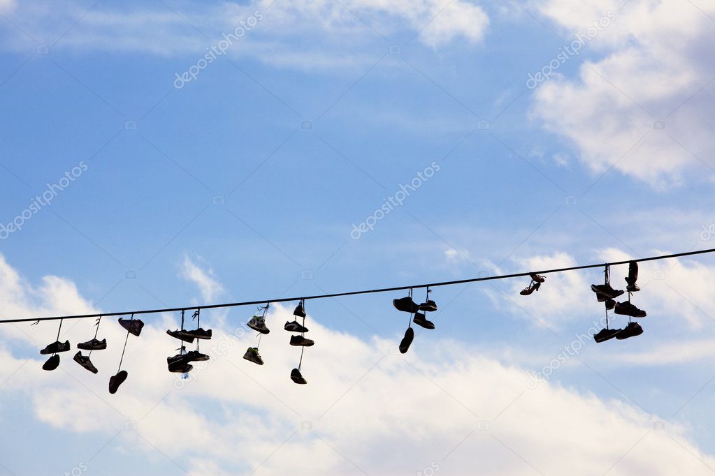 Shoes on wire