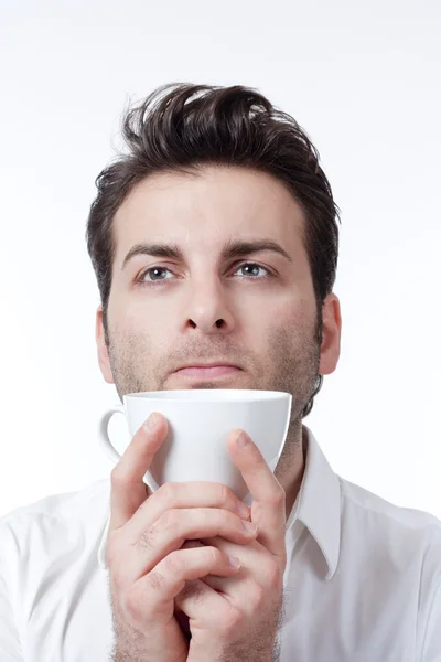 Man holding cup of coffee — Stock Photo, Image