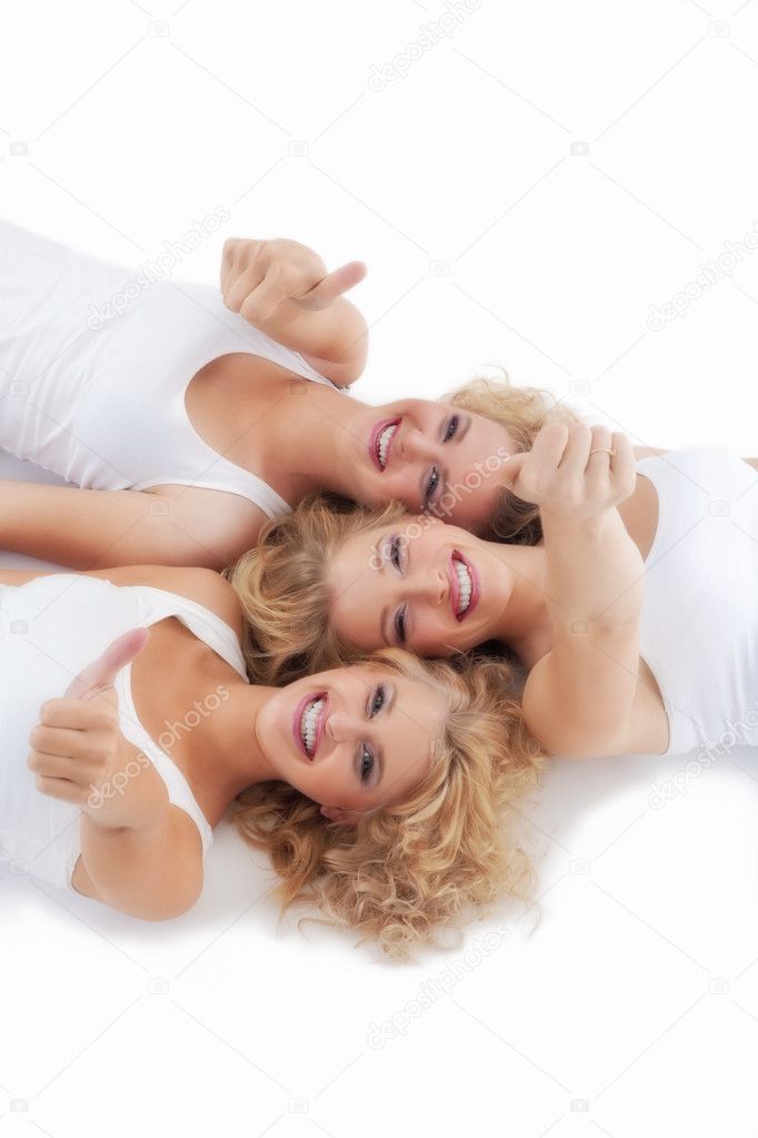 Three happy young women
