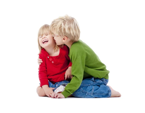 Brother and sister having fun — Stock Photo, Image