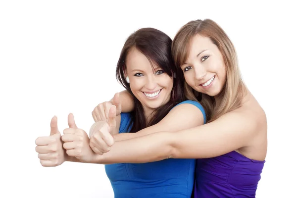Girls showing thumbs uo — Stock Photo, Image