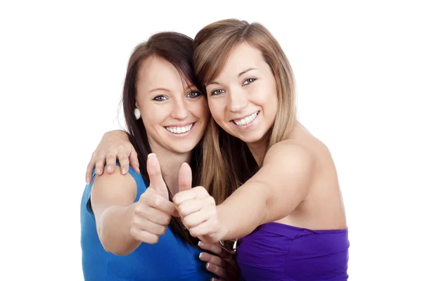 Chicas mostrando pulgares uo —  Fotos de Stock