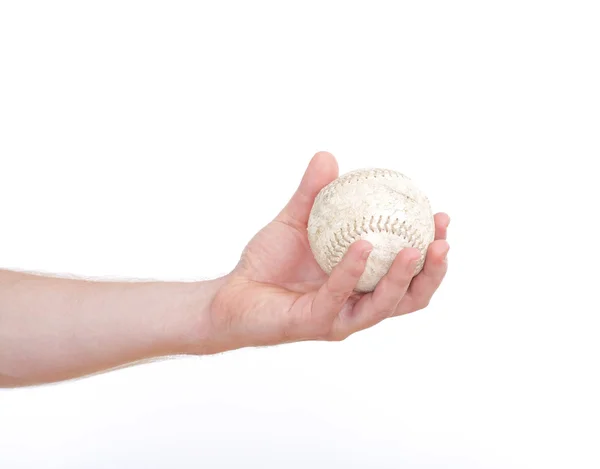 Mano sosteniendo béisbol —  Fotos de Stock