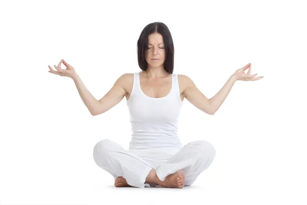 Woman exercising yoga — Stock Photo, Image