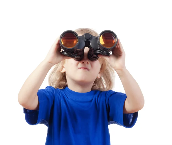 stock image Boy holding binoculars