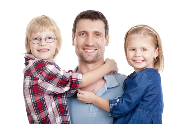 Father and his two children — Stock Photo, Image