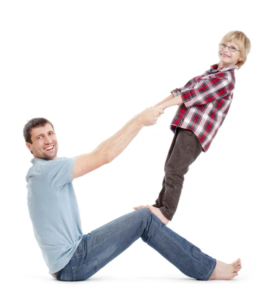 Ojciec i syn dobrze się bawią — Zdjęcie stockowe